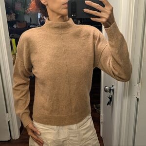 Design History Cashmere Camel Mock Neck Neck Sweater size L NEW
